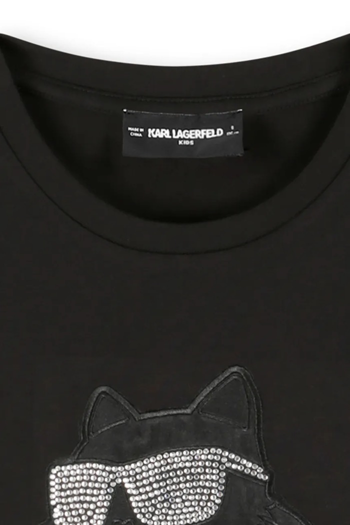 Dievča Detské tričko Karl Lagerfeld Z30945.156.162 čierna