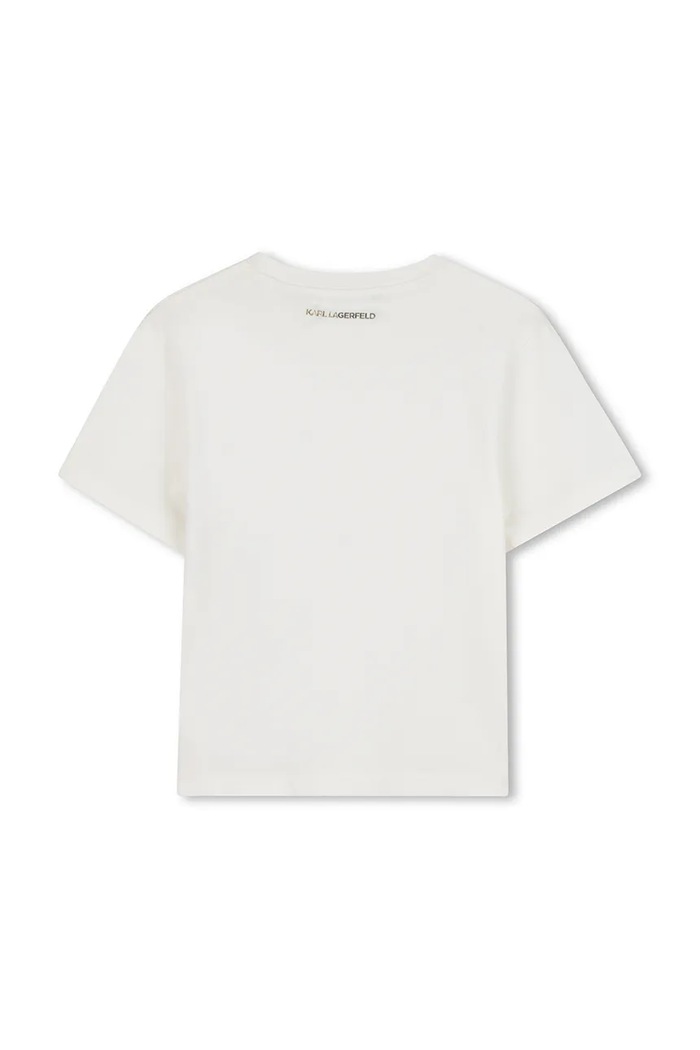 Детская хлопковая футболка Karl Lagerfeld Z30946.86.108 белый AW25
