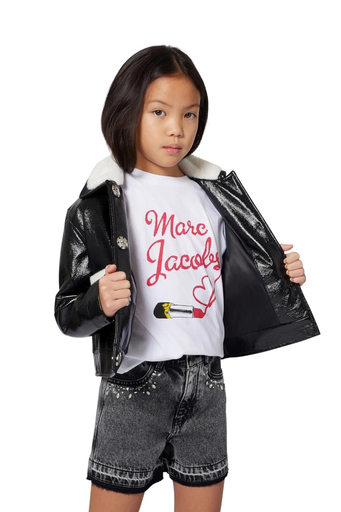 Dětské bavlněné tričko Marc Jacobs kulatý bílá W60579.114.150