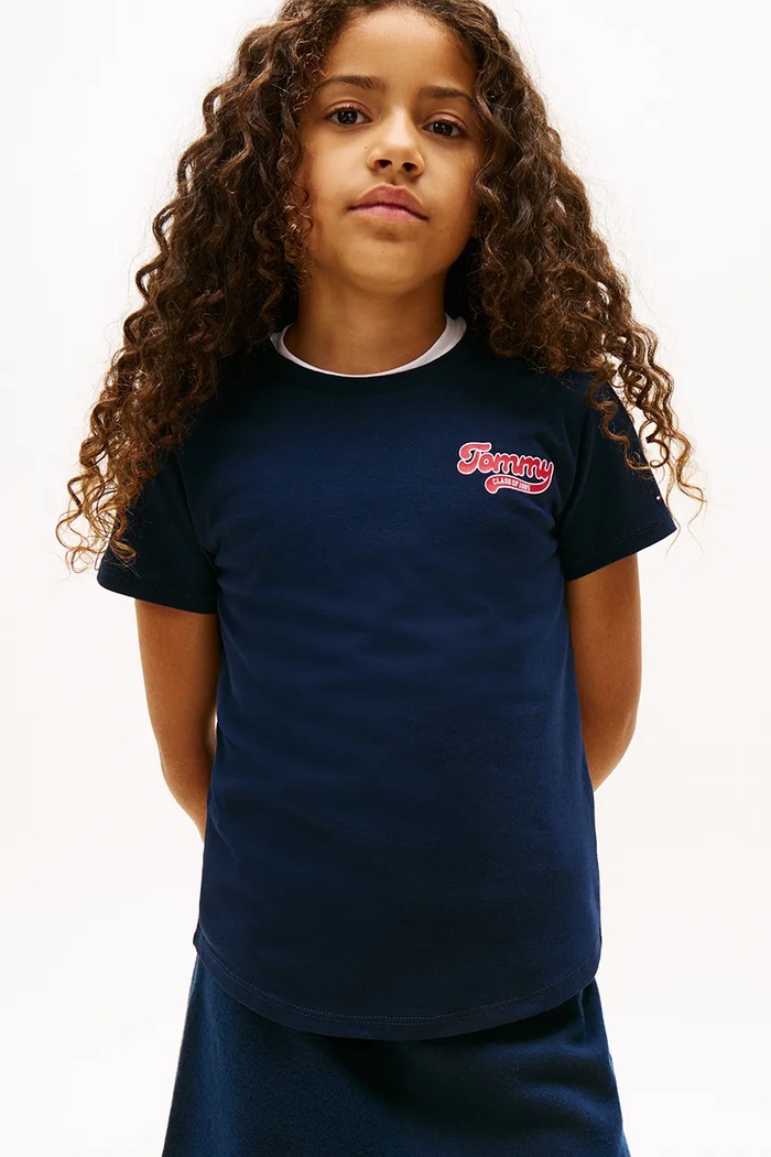 Tommy Hilfiger t-shirt dziecięcy nadruk granatowy KG0KG08805.128.176.9BYA