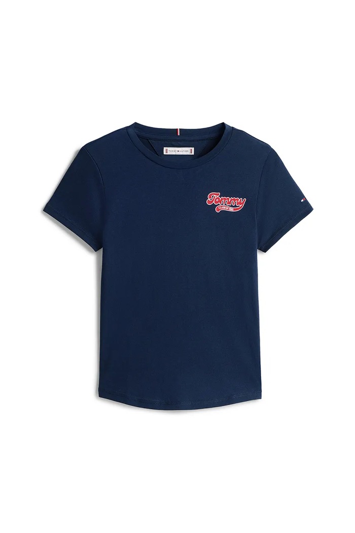 Tommy Hilfiger t-shirt dziecięcy KG0KG08805.128.176.9BYA granatowy AW25