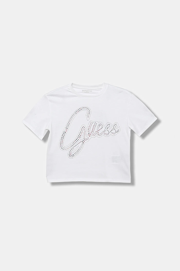 Παιδικό βαμβακερό μπλουζάκι Guess βαμβάκι λευκό J5BI24.KCNQ4.9BYA