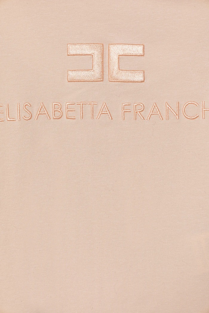 Dievča Detské tričko Elisabetta Franchi EFTS250.0.JE006.116.128 béžová