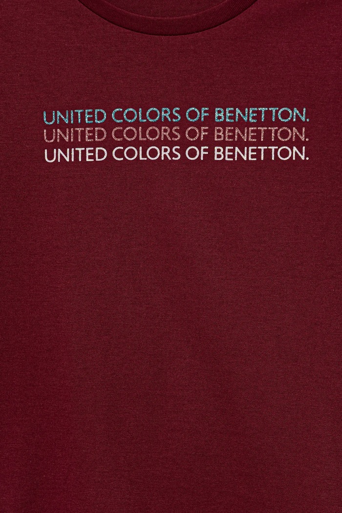 Dievča Detské bavlnené tričko United Colors of Benetton 3I1XC10Q1.G.seasonal burgundské