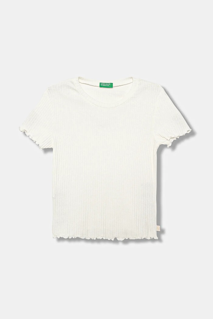 United Colors of Benetton t-shirt dziecięcy z elastanem biały 3F1AC10N4.G.Season.9BYA
