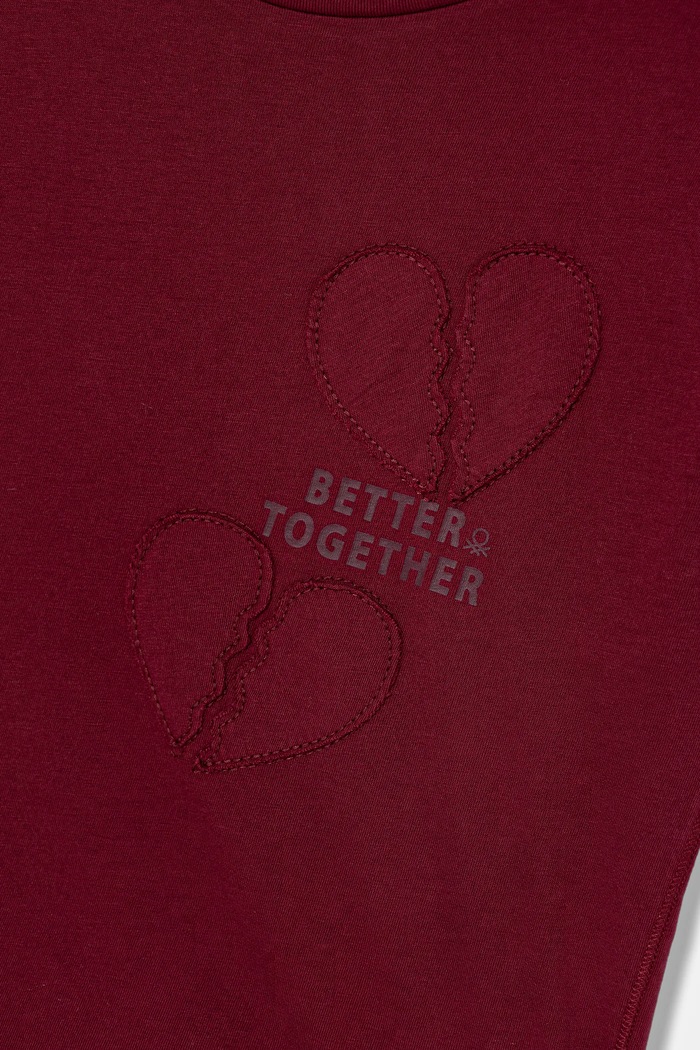 Dziewczynka United Colors of Benetton t-shirt bawełniany dziecięcy 3I1XC10QD.G.seasonal. bordowy