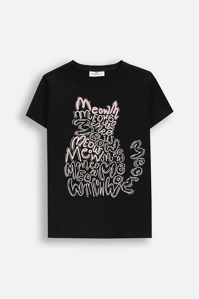 Coccodrillo t-shirt dziecięcy z elastanem czarny ZC5143235VGA