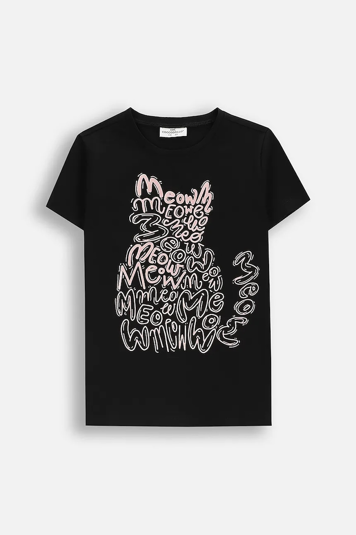 Coccodrillo t-shirt dziecięcy z elastanem czarny ZC5143235VGA