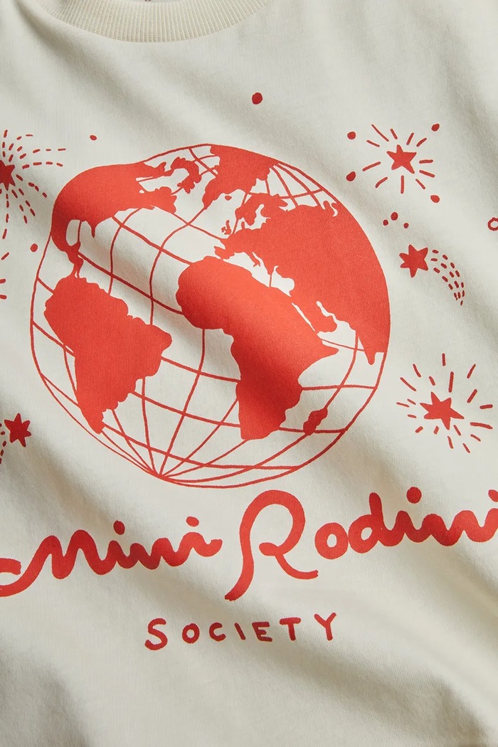 Dječja pamučna majica kratkih rukava Mini Rodini Mini Rodini society bež 2562011811