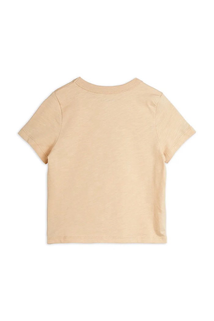 Mini Rodini t-shirt bawełniany dziecięcy Blackbird 2562013713 beżowy AW25