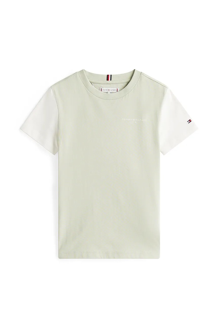 Dětské bavlněné tričko Tommy Hilfiger KS0KS00594.9BYA tyrkysová AW25