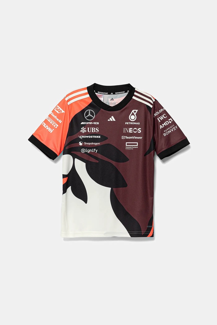 Dječja majica kratkih rukava adidas Performance MERCEDES Planet friendly bordo JZ6209
