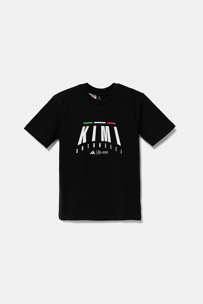 adidas Performance t-shirt bawełniany dziecięcy MERCEDES nadruk czarny JZ8912