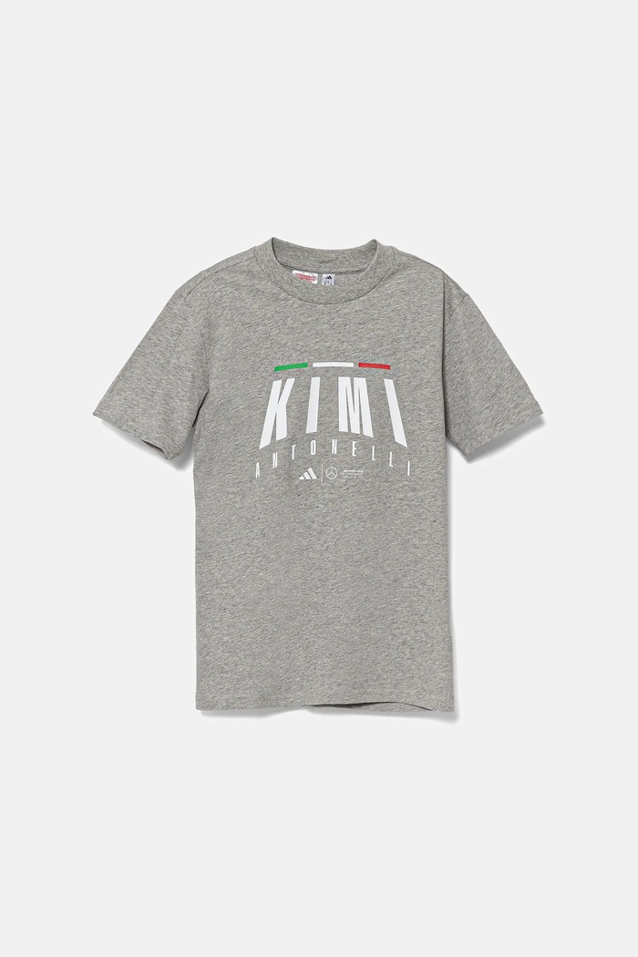adidas Performance t-shirt bawełniany dziecięcy MERCEDES nadruk szary JZ8913