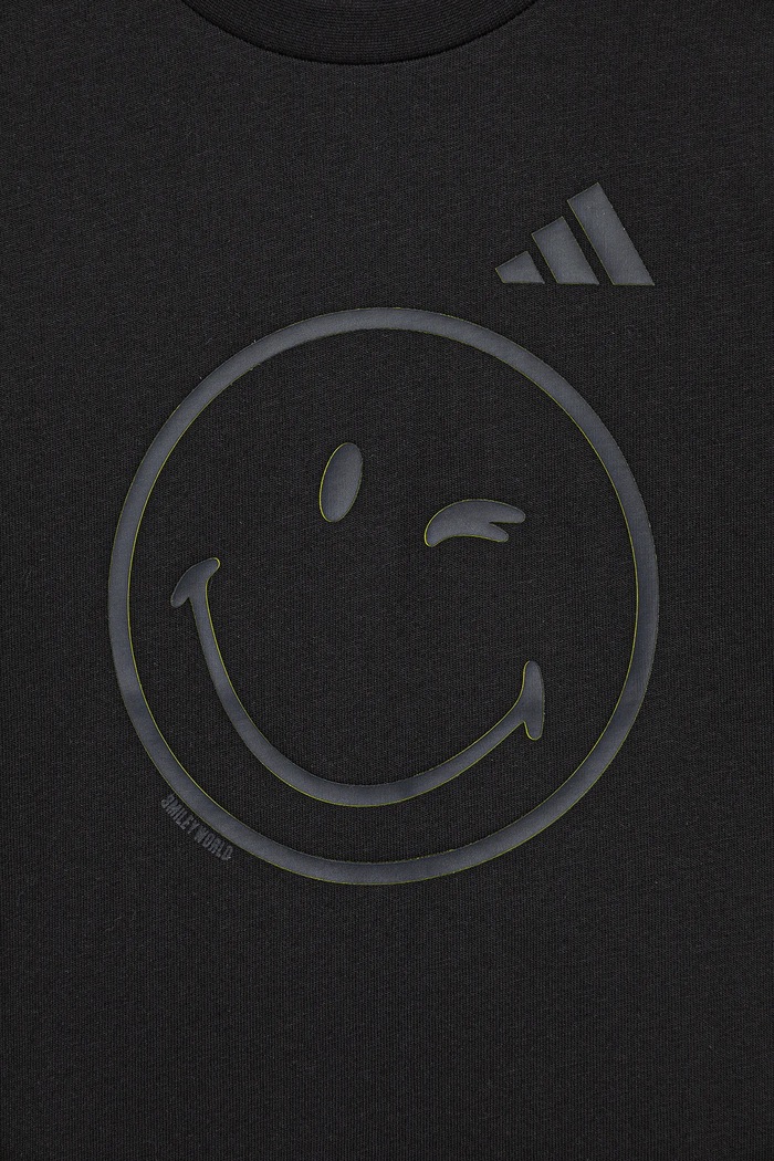 adidas t-shirt bawełniany dziecięcy x Smiley czarny JN2160