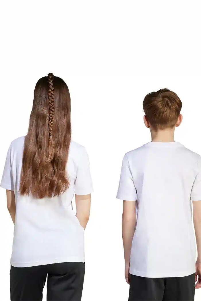 T-shirt bawełniany dziecięcy adidas biały JV5077