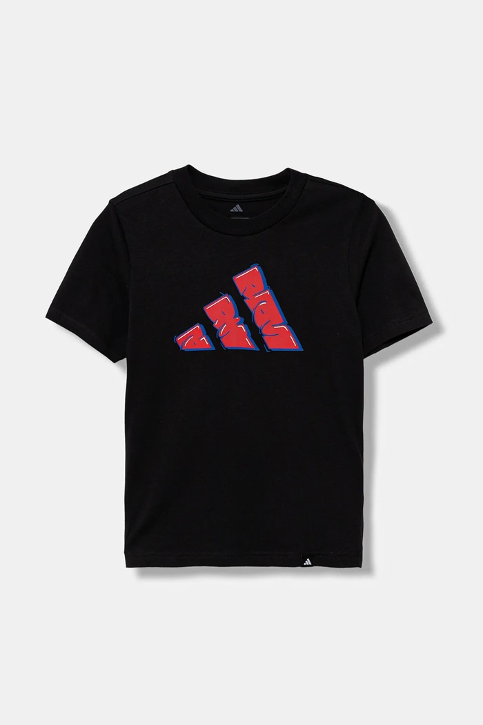 adidas t-shirt bawełniany dziecięcy JV5106 czarny AW25