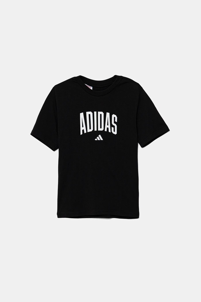 adidas T-shirt bawełniany dziecięcy JV5192 czarny AW25