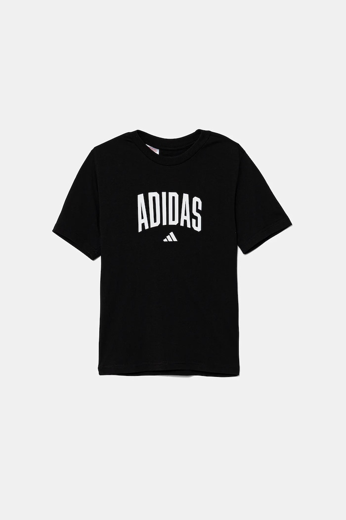 adidas T-shirt bawełniany dziecięcy JV5192 czarny AW25