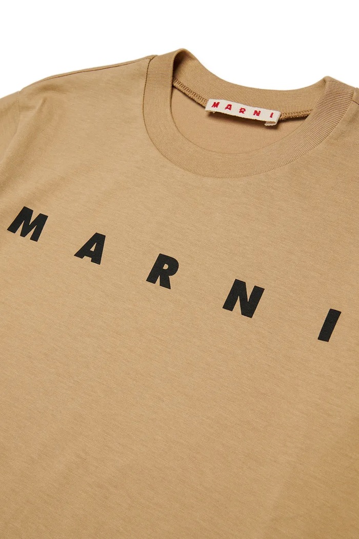Marni t-shirt bawełniany MT135U T-SHIRT beżowy M002MV