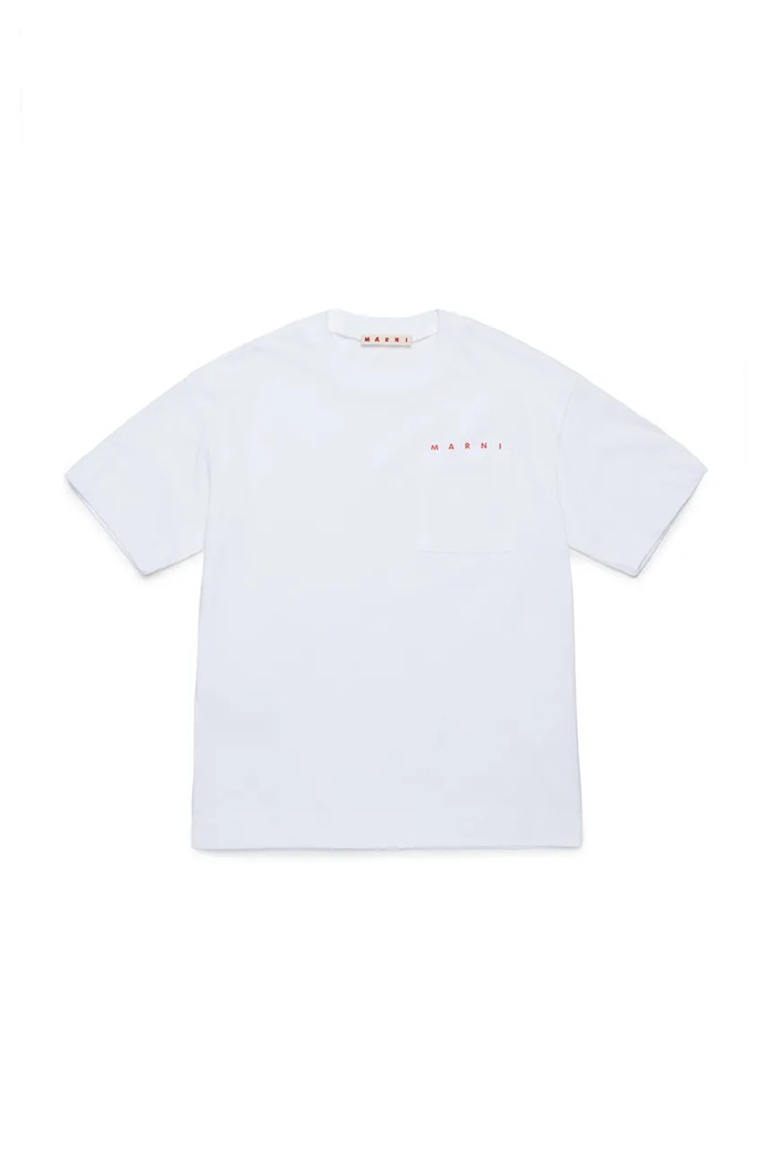 Marni T-shirt dziecięcy bawełniany MT272U T-SHIRT biały M01415