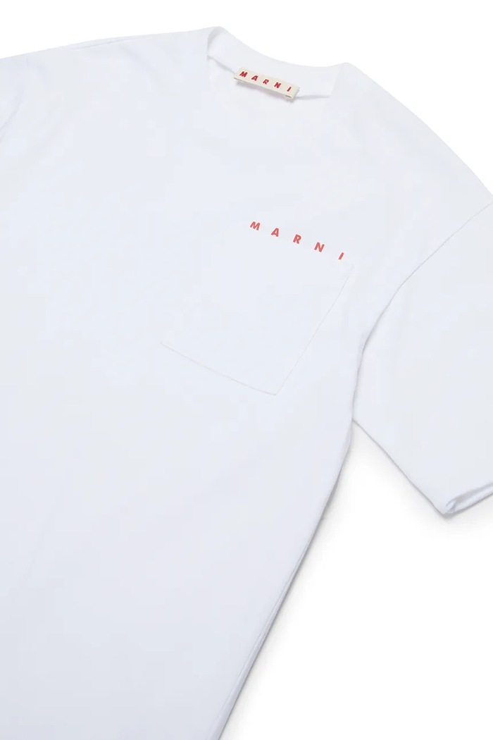 Chłopiec Marni T-shirt dziecięcy bawełniany MT272U T-SHIRT M01415 biały