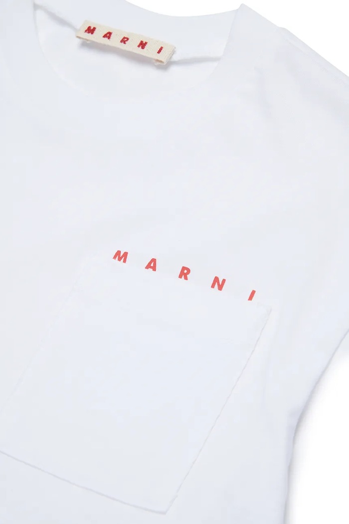 T-shirt dziecięcy bawełniany MT272U T-SHIRT Marni M01415 biały