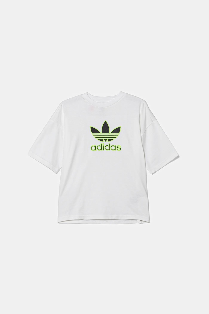 adidas Originals Παιδικό βαμβακερό μπλουζάκι adidas Originals JV8555 λευκό AW25