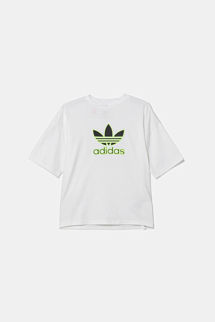 adidas Originals Παιδικό βαμβακερό μπλουζάκι adidas Originals JV8555 λευκό AW25