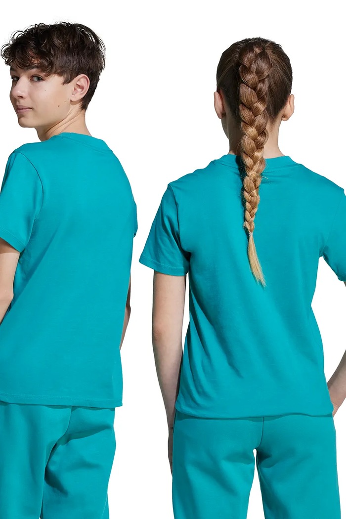 adidas t-shirt bawełniany dziecięcy JV9885 turkusowy