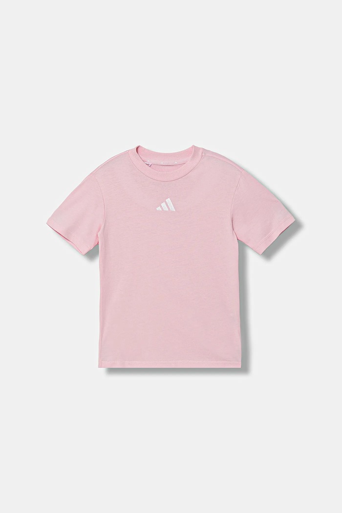 Detské bavlnené tričko adidas JW0004 ružová AW25