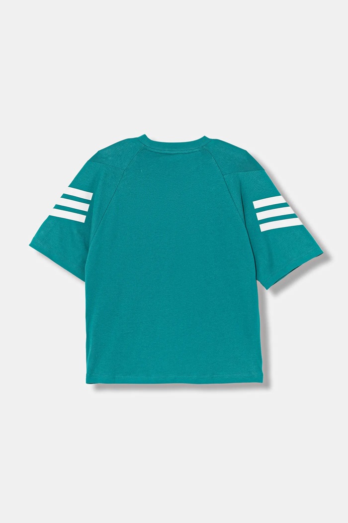 Chłopiec adidas t-shirt bawełniany dziecięcy JW7531 turkusowy