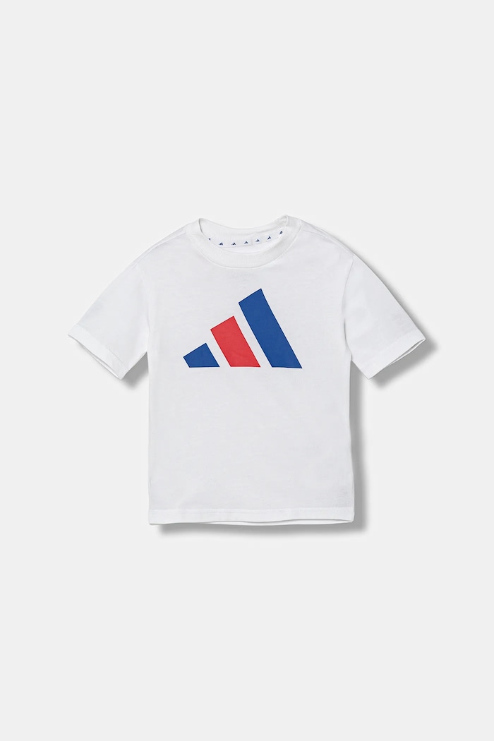 adidas t-shirt bawełniany dziecięcy JY0298 biały AW25