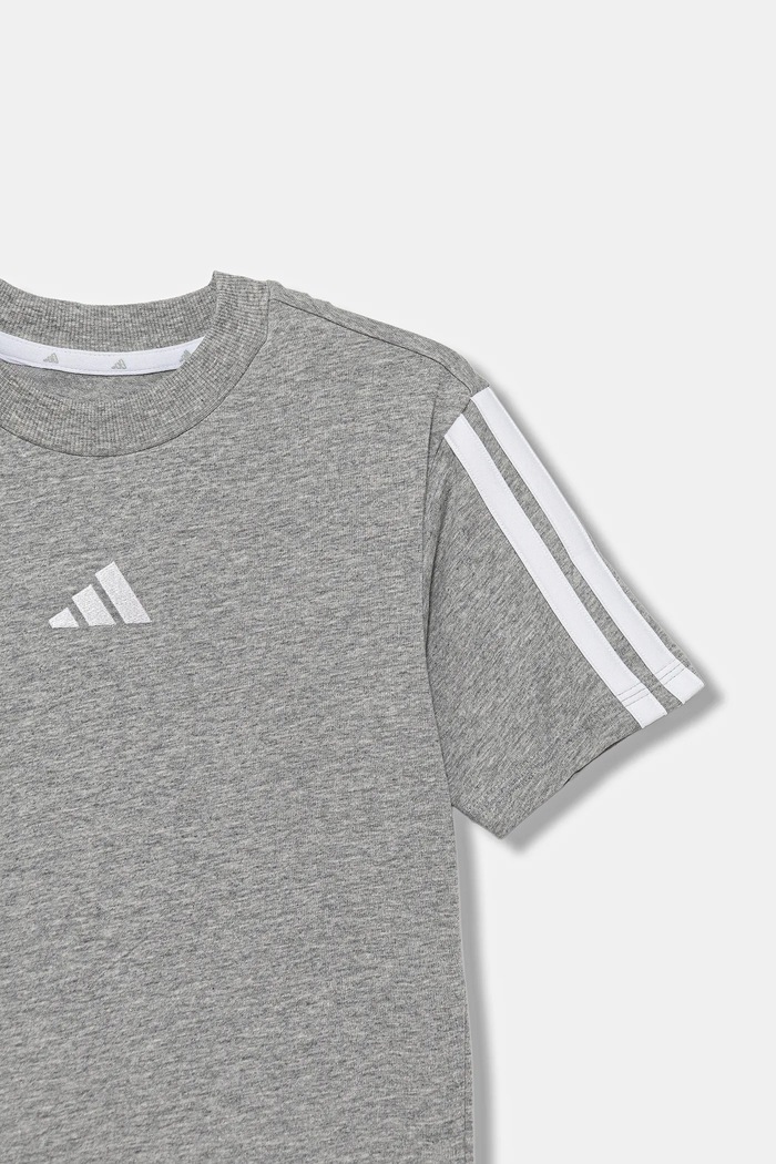 adidas t-shirt bawełniany dziecięcy szary JY4968