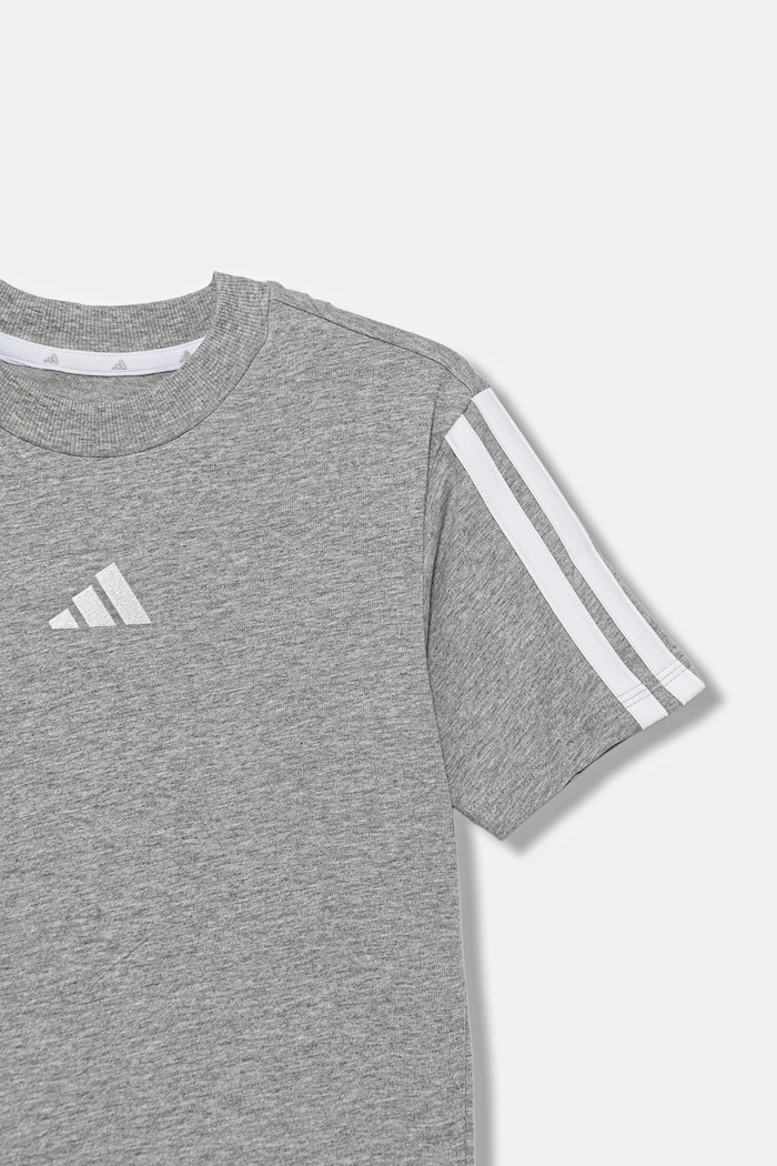 adidas t-shirt bawełniany dziecięcy szary JY4968