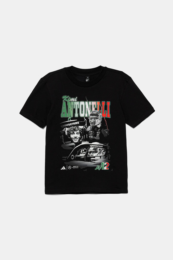 adidas Performance t-shirt bawełniany dziecięcy MERCEDES nadruk czarny KD7301