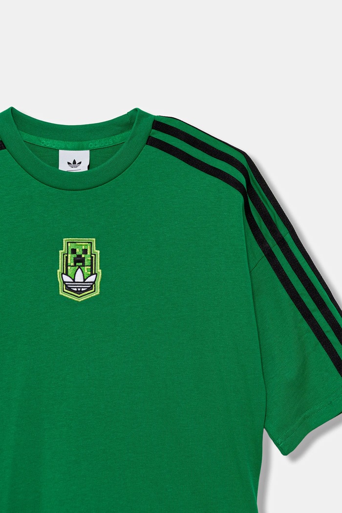 Detské bavlnené tričko adidas Originals MINECRAFT zelená KD9829