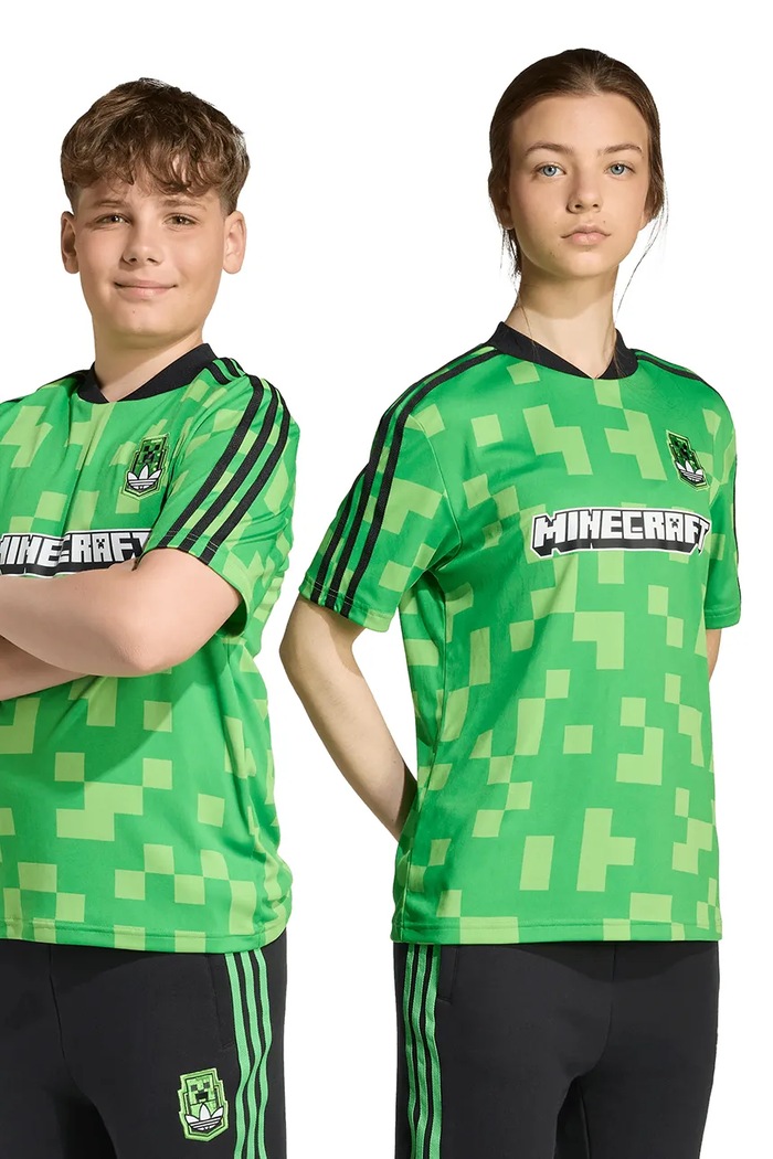 Detské tričko adidas Originals MINECRAFT nášivka zelená KD9839