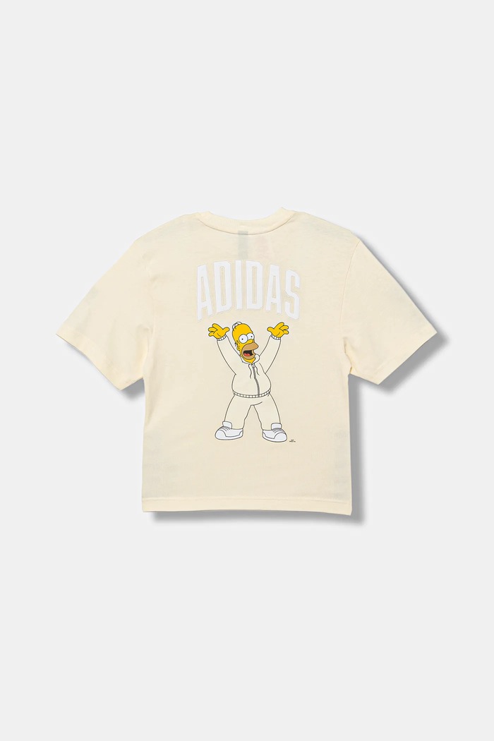 Chłopiec adidas t-shirt bawełniany dziecięcy JL9180 beżowy