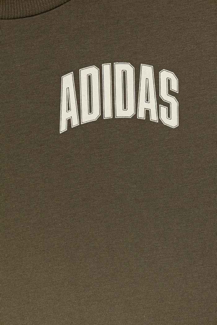 Παιδικό βαμβακερό μπλουζάκι adidas πράσινο JL9195
