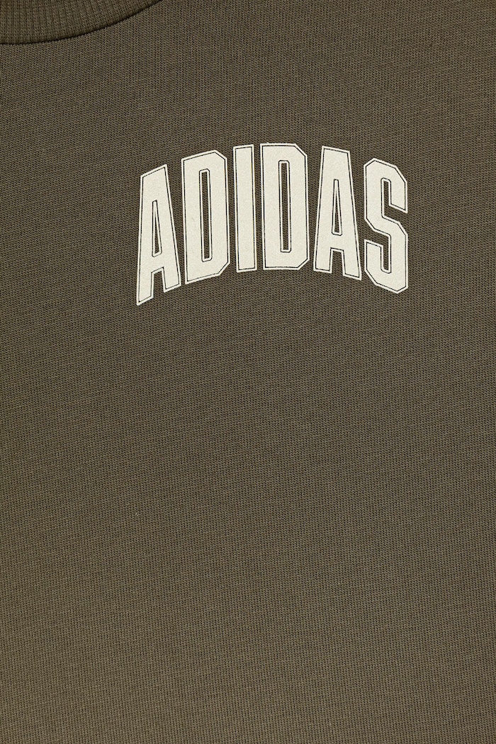 Παιδικό βαμβακερό μπλουζάκι adidas πράσινο JL9195