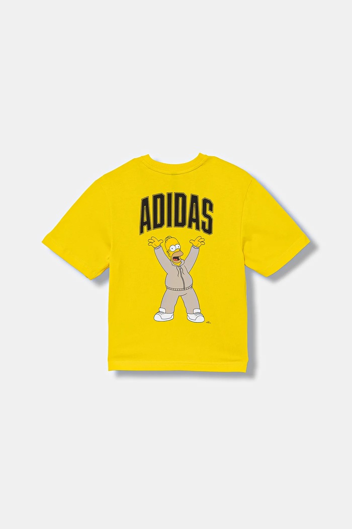 Παιδικό βαμβακερό μπλουζάκι adidas JM0818 κίτρινο AW25