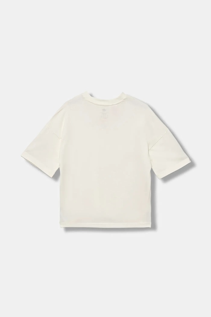 CHLAPEC Dětské bavlněné tričko adidas Originals JY2743 béžová