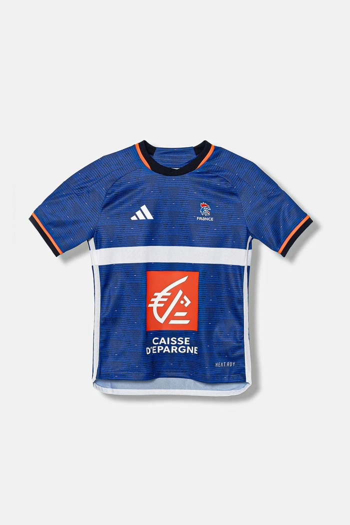 Detské tričko adidas Performance FRANCE potlač modrá JY1227