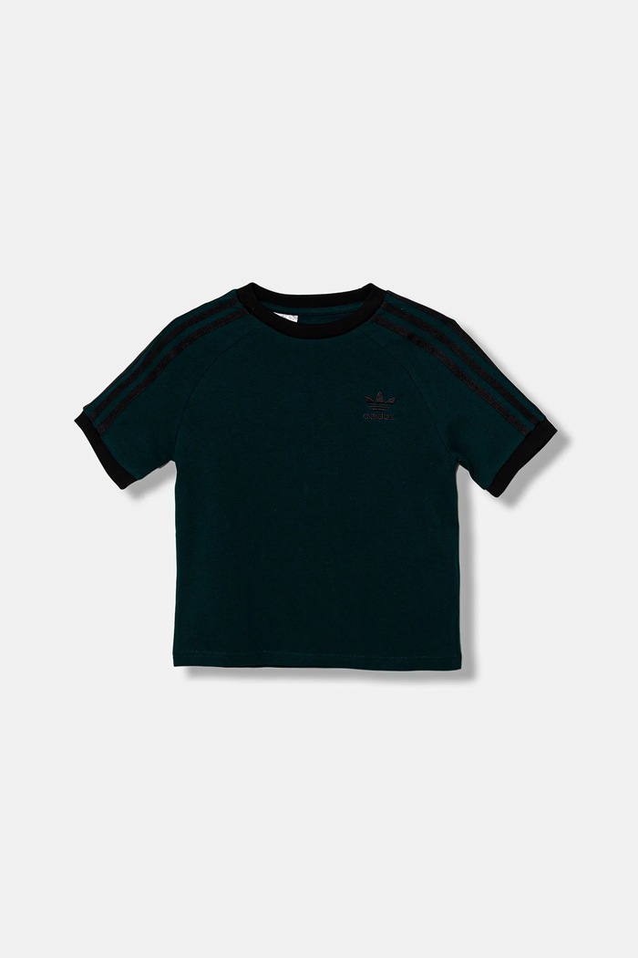 adidas Originals Παιδικό βαμβακερό μπλουζάκι adidas Originals JV8581 πράσινο AW25