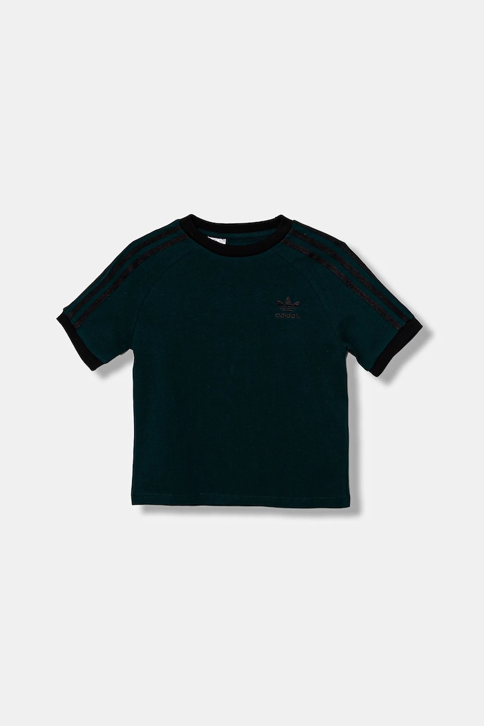 adidas Originals Παιδικό βαμβακερό μπλουζάκι adidas Originals JV8581 πράσινο AW25