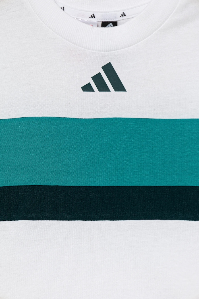 adidas t-shirt bawełniany dziecięcy biały JX0192