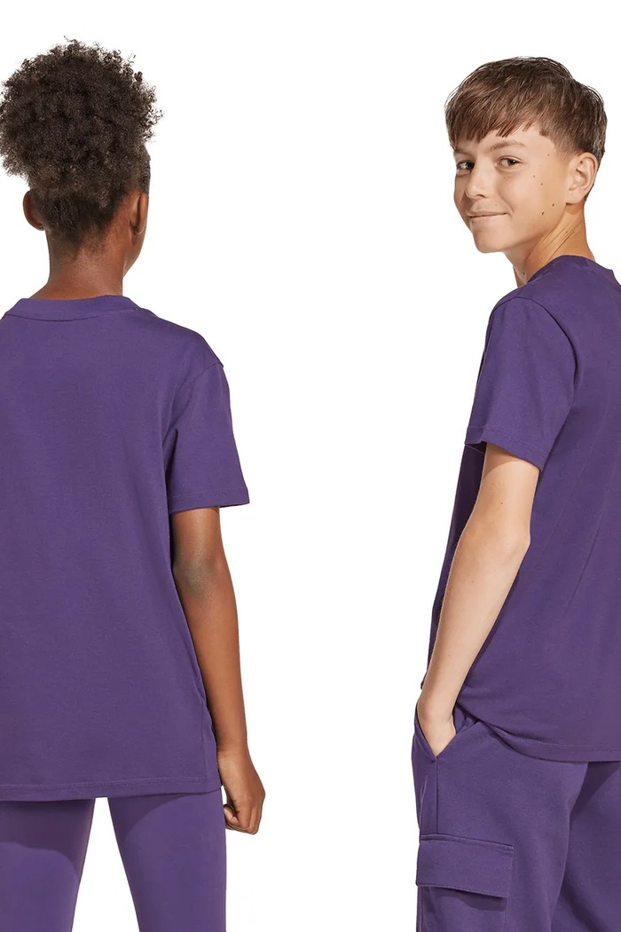 Παιδικό βαμβακερό μπλουζάκι adidas JY0300 μωβ