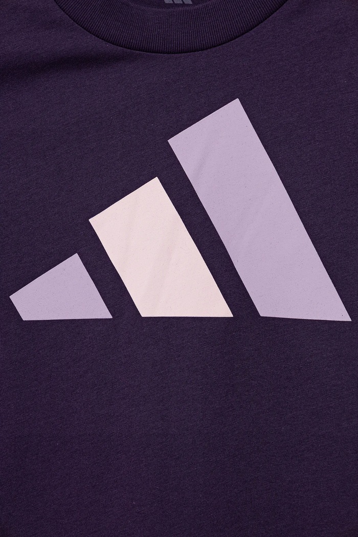 Παιδικό βαμβακερό μπλουζάκι adidas μωβ JY0300