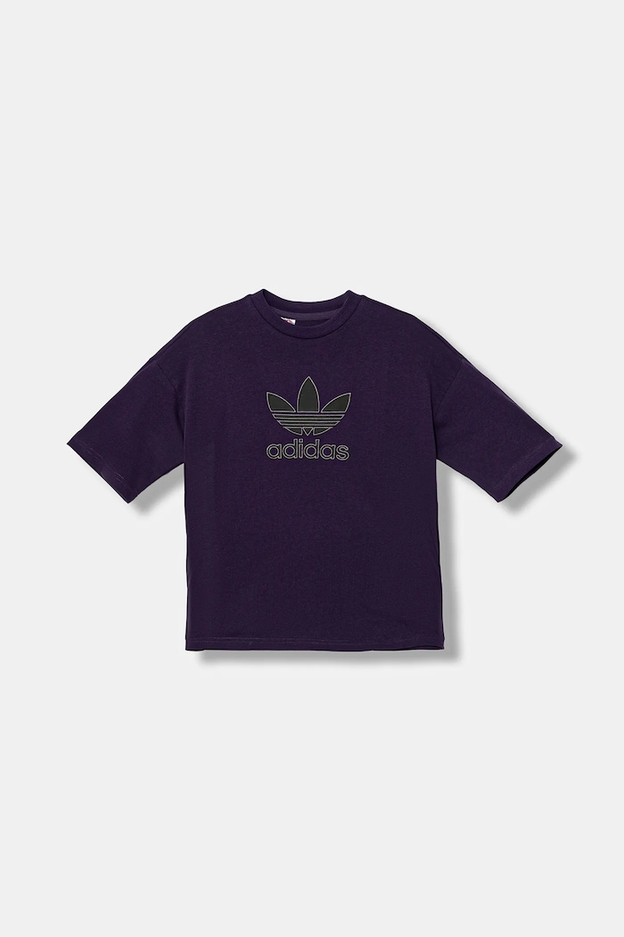adidas Originals t-shirt bawełniany dziecięcy JY6421 fioletowy AW25